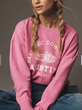 Maeve City Crewneck Sweatshirt Anthropologie Pullover Long Sleeve Top XS